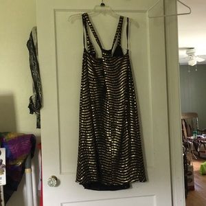 Black & Gold sequined party dress